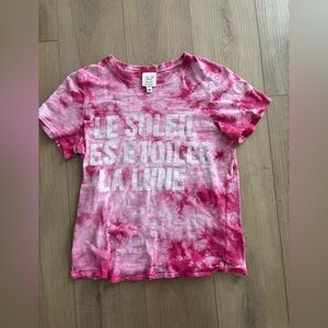 Cinq a Sept Pink Tie Dye Short Sleeve Shirt XS